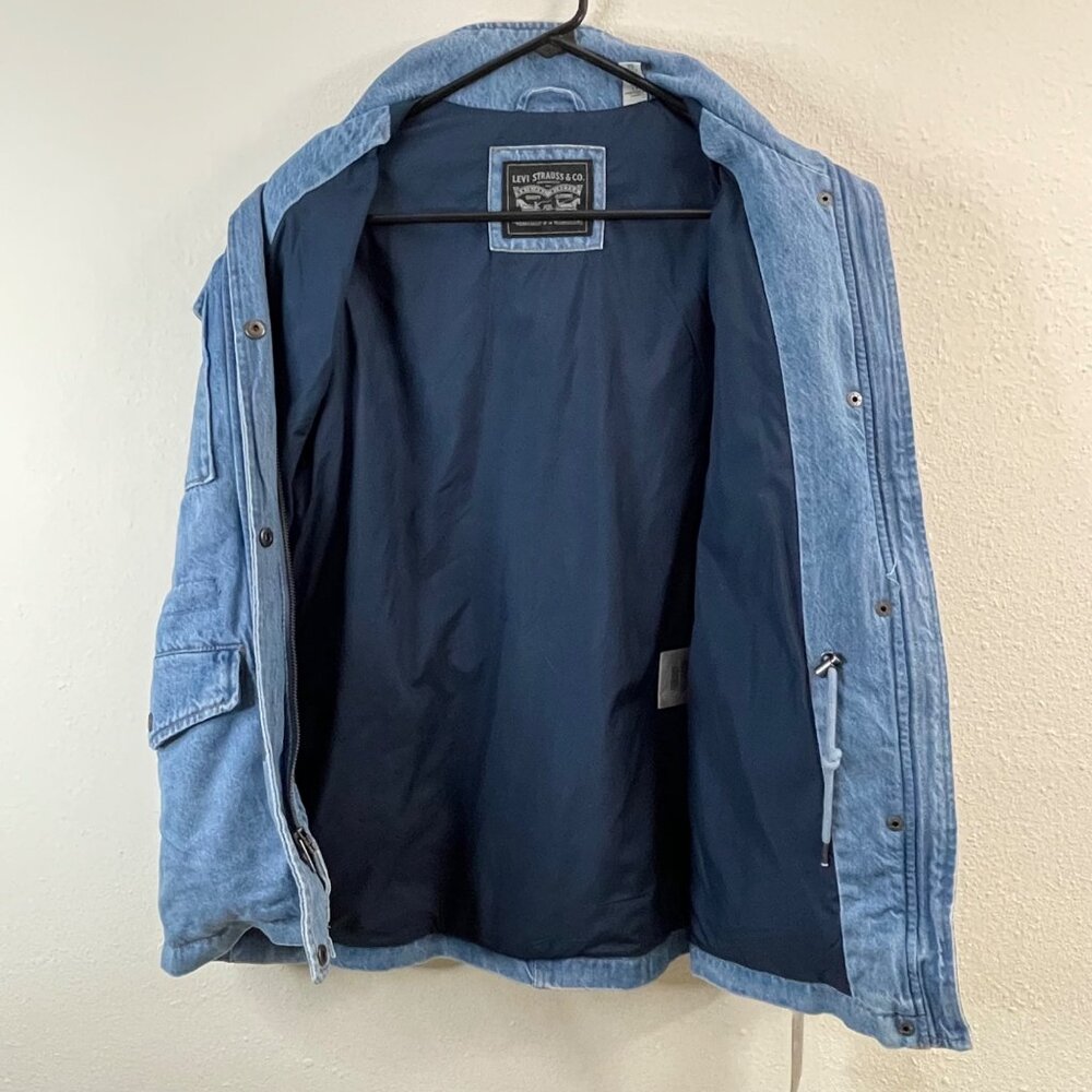 Levi's Denim Utility Jacket XS Cotton Shell Button & Zipper Closure - Picture 6 of 11